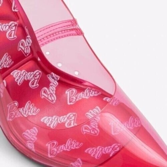 *LIMITED* ALDO x Barbie Clear Pink Stiletto Heel w/ Rhinestones Women SIZE 7 - Picture 5 of 9